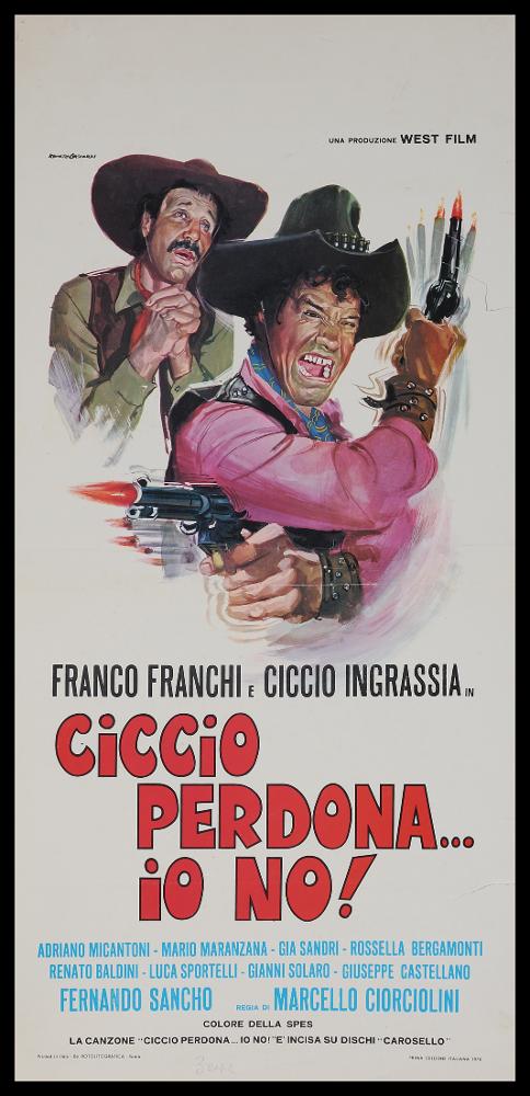 L'immagine riproduce uno dei manifesti conservati presso la Mediateca Regionale Pugliese (vedi Note). Si tratta di uno dei manifesti del film italiano "Ciccio perdona... io no!” del 1968, firmato dal fidardense Gasparri Rodolfo. Appena ventenne si trasferisce dal piccolo comune di Castelfidardo (AN) per realizzare a Roma il sogno di diventare pittore di cinema. Inizialmente fa esperienza come disegnatore per case editrici, realizzando le copertine di libri prevalentemente gialli come "Il Vampiro" (1958). Questa attività gli permette di acquisire non solo competenze specifiche come disegnatore, ma soprattutto una maggiore consapevolezza di sé e delle proprie potenzialità. Pittore capace di trasportare lo spettatore in un mondo poetico attraverso l’uso dei colori sfumati,...