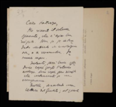 Nella lettera, Benedetto Croce si complimenta con Laterza per la qualità del volume di Bertrando Spaventa e suggerisce di spedirne copie omaggio ad alcune riviste e a Giovanni Gentile. Aggiunge che è in attesa delle bozze del volume di Antonio Labriola e che a breve spedirà degli originali per la collezione filosofica.
