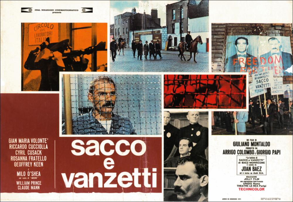 L'immagine digitale in oggetto riproduce la fotobusta originale del film "Sacco e Vanzetti", elaborata in occasione della mostra "Riccardo Cucciolla - Ritratto d'Attore" organizzata nel 2012 dall'Associazione culturale “Attraverso lo Spettacolo”, l'Assessorato al Mediterraneo, Cultura e Turismo della Regione Puglia e il Servizio Biblioteca e Comunicazione Istituzionale del Consiglio Regionale della Puglia. Diretto da Giuliano Montaldo e uscito nelle sale italiane nel 1971, il film "Sacco e Vanzetti", narra la storia vera di due anarchici italiani, Nicola Sacco e Bartolomeo Vanzetti, interpretati nel film da Riccardo Cucciola e Jan Maria Volontè. I due, dopo essersi trasferiti negli Stati Uniti si ritrovano, nel 1927, ad essere condannati ingiustamente alla sedia elettri...