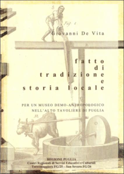 Il volume è parte della grande raccolta denominata “Libri di Puglia”, progetto di digitalizzazione a cura di Nicola Pergola che ha lo scopo di rendere fruibile la produzione editoriale dei Centri regionali di servizi educativi e culturali e degli Assessorati alla cultura e alla Pubblica Istruzione della Regione Puglia, dal 1968 agli anni 2000. Tenendo come punto di partenza le due raccolte etnografiche presenti a San Severo (1000 reperti) e Torremaggiore (400 reperti) – già oggetto di catalogazione con un modello semplificato di scheda fko – la ricerca non elabora il progetto esecutivo di un Museo demo-antropologico dell'Alto Tavoliere, ma affronta le problematiche teoriche che devono precedere un progetto di ampio respiro. Sottolineando ad esempio – accertata la centra...