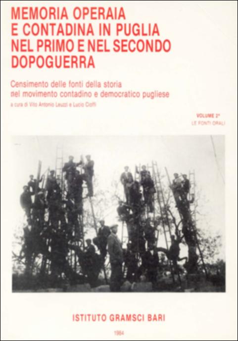 Il volume è parte della grande raccolta denominata “Libri di Puglia”, progetto di digitalizzazione a cura di Nicola Pergola che ha lo scopo di rendere fruibile la produzione editoriale dei Centri regionali di servizi educativi e culturali e degli Assessorati alla cultura e alla Pubblica Istruzione della Regione Puglia, dal 1968 agli anni 2000. Proseguendo nel censimento avviato e condotto con l'Assessorato alla Cultura della Regione Puglia, il volume si raccorda alla pubblicazione "La stampa democratica pugliese nel primo e nel secondo dopoguerra", occupandosi delle fonti orali. Con un preventivo campionamento di aree geo-politiche, sufficientemente rappresentativo delle esperienze del movimento contadino. Andria, la Collina di Brindisi, Taranto, l'Arneo e la Murgia Bar...