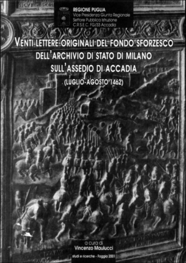 Il volume è parte della grande raccolta denominata “Libri di Puglia”, progetto di digitalizzazione a cura di Nicola Pergola che ha lo scopo di rendere fruibile la produzione editoriale dei Centri regionali di servizi educativi e culturali e degli Assessorati alla cultura e alla Pubblica Istruzione della Regione Puglia, dal 1968 agli anni 2000. L'assedio della cittadina del Subappennino daunio si inserisce nel più ampio contesto della Congiura dei baroni pugliesi contro il re Ferdinando i d'Aragona e a sostegno degli Angioini. Tratte dal voluminoso carteggio fra il re aragonese e Francesco Sforza duca di Milano, la moglie di questi Bianca Maria Visconti, Alessandro Sforza signore di Pesaro, Bosio Sforza, e Antonio da Trezzo ambasciatore alla corte di Napoli del duca di M...