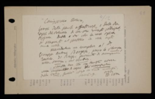 Nella cartolina, Benedetto Croce ringrazia Laterza per la “nobile veste” del proprio volume di filosofia della pratica, di cui lo sollecita ad inviare copia a Giuseppe Borgese che ne farà degli annunci sulla Stampa e sul Mattino; inoltre chiede di poter avere un certo numero dei manifestini de "La Critica".