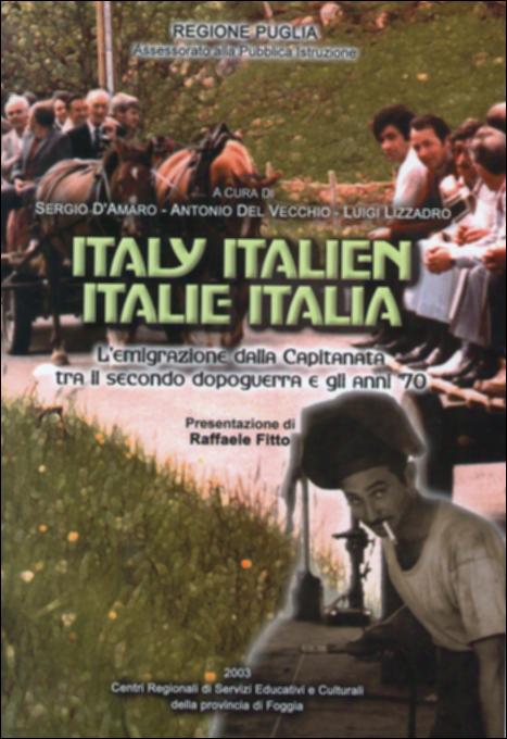 Il volume è parte della grande raccolta denominata “Libri di Puglia”, progetto di digitalizzazione a cura di Nicola Pergola che ha lo scopo di rendere fruibile la produzione editoriale dei Centri regionali di servizi educativi e culturali e degli Assessorati alla cultura e alla Pubblica Istruzione della Regione Puglia, dal 1968 agli anni 2000. Nel secondo dopoguerra il problema della disoccupazione nel Sud dell'Italia apriva la strada all'emigrazione che avrebbe portato migliaia di persone in Europa – Francia e Belgio, Germania e Svizzera – nelle Americhe – Stati Uniti e Canada, Argentina e Venezuela – in Australia, finanche in Giappone. La Capitanata, più delle altre province pugliesi, registrava negli anni '60 una emorragia di 11.500 unità. Il volume raccoglie le test...
