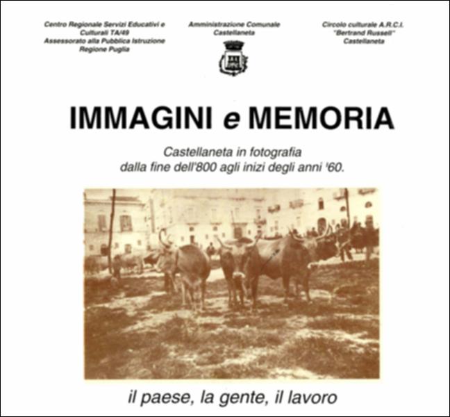 Il volume è parte della grande raccolta denominata “Libri di Puglia”, progetto di digitalizzazione a cura di Nicola Pergola che ha lo scopo di rendere fruibile la produzione editoriale dei Centri regionali di servizi educativi e culturali e degli Assessorati alla cultura e alla Pubblica Istruzione della Regione Puglia, dal 1968 agli anni 2000. La pubblicazione è catalogo della mostra fotografica allestita in collaborazione con l'Amministrazione Comunale di Castellaneta e il locale circolo ARCI “Bertrand Russell” e si propone come contributo alla ricerca storica, urbanistica e antropologica pertinenti la cittadina jonica. Cinquanta foto in bianco-nero, che rappresentano un primo tentativo di recupero della memoria storica – sedimentata in immagini – che va dalla Castella...
