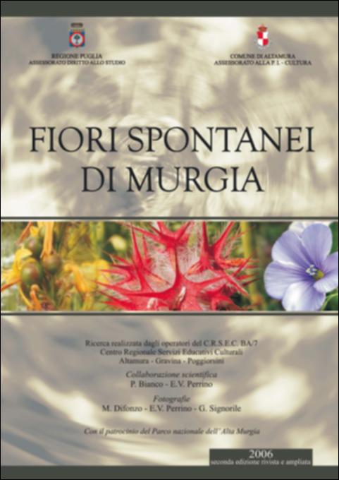 Il volume “Fiori spontanei di Murgia” è parte della grande raccolta denominata “Libri di Puglia”, progetto di digitalizzazione a cura di Nicola Pergola che ha lo scopo di rendere fruibile la produzione editoriale dei Centri regionali di servizi educativi e culturali e degli Assessorati alla cultura e alla Pubblica Istruzione della Regione Puglia, dal 1968 agli anni 2000. La Puglia custodisce 2500 specie di piante, un terzo della flora dell'intera penisola: e di queste, 1100 sono presenti nella Murgia barese. Il volume amplia una omonima edizione del 1990: per un totale di 169 specie trattate, che rappresentano gran parte delle famiglie botaniche presenti sul territorio, alcune delle quali di particolare interesse naturalistico. Una premessa sulla morfologia della Murgia...