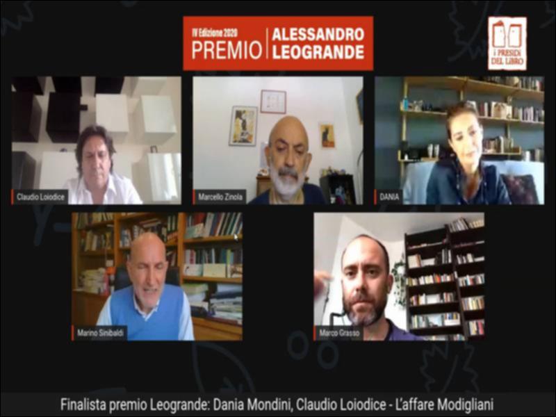 Per l’edizione 2020 del “Premio Alessandro Leogrande” si riporta l’intervista di Marino Sinibaldi (Direttore Radio 3), con la partecipazione di Anna Maria Montinaro (Presidente di Presìdi del Libro), a Dania Mondini (giornalista e conduttrice Rai) e Claudio Loiodice (membro dell’American Society of Criminology), autori di “L’affare Modigliani” edito da Chiarelettere 2019.
È un libro che attraversa cento anni di storia, ripercorrendo la storia del geniale e tormentato Amedeo Modigliani (1884-1920). 
Gli autori ripercorrono i luoghi dell’artista, dalle strade di Parigi, passando per l’Italia (Livorno, Roma, Genova, Palermo...), fino a Londra e Ginevra, raccogliendo testimonianze preziose e seguendo storie di misteri e di crimini. 
A fronte di 337 opere censite nel catalog...