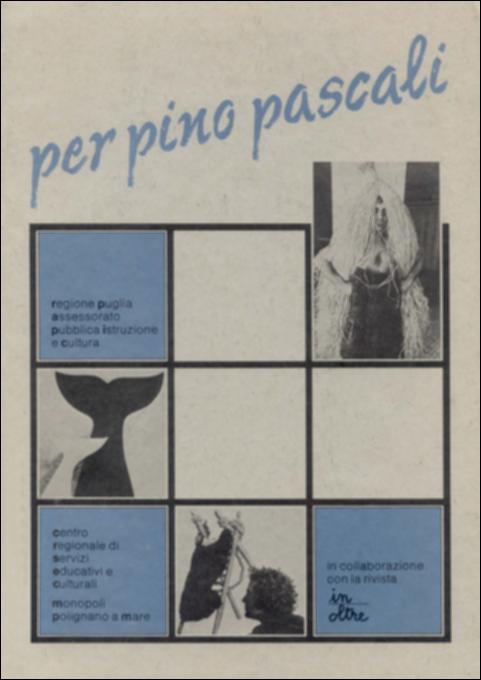 Il volume è parte della grande raccolta denominata “Libri di Puglia”, progetto di digitalizzazione a cura di Nicola Pergola che ha lo scopo di rendere fruibile la produzione editoriale dei Centri regionali di servizi educativi e culturali e degli Assessorati alla cultura e alla Pubblica Istruzione della Regione Puglia, dal 1968 agli anni 2000. Nel ventesimo anniversario della morte dell'artista di Polignano a Mare, e mentre le sue opere sono in mostra nei più celebri musei di tutto il mondo, nasce questo opuscolo – realizzato in collaborazione con il periodico In/oltre – di omaggio a quello che è ancora oggi un punto di riferimento per gli artisti pugliesi contemporanei. Un intervento critico di Francesco Giannoccaro, un'intervista inedita a Pascali e una al padre di qu...