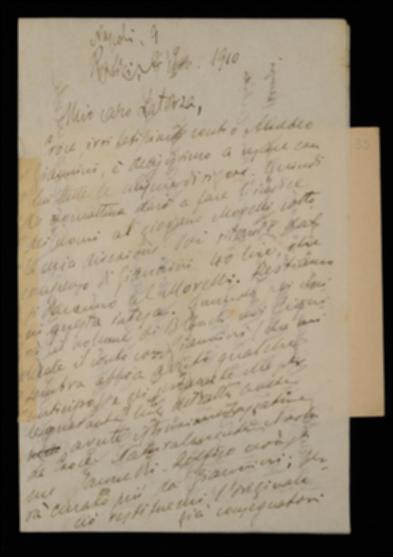 Nella lettera, Fausto Nicolini comunica a Giovanni Laterza che Benedetto Croce, irritato dai ritardi di Amedeo Giannini nel curare il volume di Luigi Blanch, desidera si adottino misure drastiche: parte del suo compenso sarà corrisposto al collaboratore V. Morelli per la compilazione dell'indice onomastico; il progettato volume Iannelli-Delfico non sarà più curato dal Giannini, al quale se ne restituirà il manoscritto qualora lo richieda. Si aggiunge che il Croce desidera che presto sia pubblicato il volume di Teofilo Folengo. Il Nicolini poi, facendo presente il suo imminente rientro dalla villeggiatura a Napoli, raccomanda all'editore barese di sbrigare il volume di Jacopo Vittorelli, lo prega di spedire il suo catalogo generale ad E. Starita e lo avverte di avergli i...