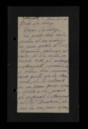 Nella lettera, Maria Cognetti De Martiis Sartoretti informa l'editore di avere inviato i manoscritti autografi sia del marito che di Amatucci e lo prega di recapitare i secondi all'autore. Invia inoltre una nota delle spese sostenute.