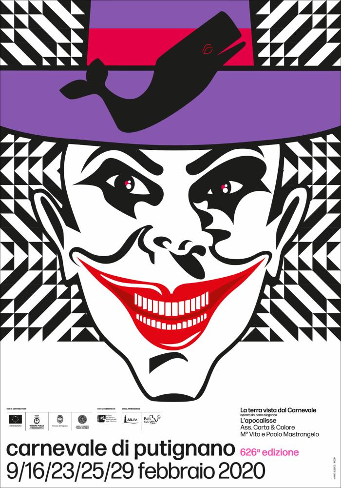 Il poster è opera del famoso designer italiano Mauro Bubbico, con un design ispirato al Carro allegorico dal titolo “L’Apocalisse”, firmato dai maestri cartapestai Vito e Paolo Mastrangelo dell’Associazione Carta & Colore.
Per la sua 626ª edizione, la Fondazione Carnevale di Putignano ha affidato la direzione artistica del Carnevale al Maestro Professor Mauro Bubbico, uno dei massimi designer italiani, dal 2017 membro dell’Alliance Graphique Internationale (AGI), l’organizzazione che riunisce i migliori grafici, designer e illustratori internazionali.
Per questa edizione Bubbico ha reinterpretato con una nuova grafica la maschera storica di Farinella e ha realizzato preziose stilizzazioni grafiche per ognuno dei sette Carri Allegorici in gara, traendo ispirazione propri...