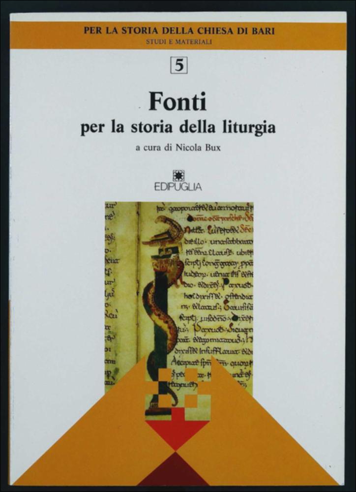 La risorsa digitalizzata è il volume edito da Edipuglia nel 1991, a cura di Nicola Bux. Riporta i contributi raccolti nei due seminari svolti tra il 1987 e il 1988 e moderati dall'autore e dal prof. Enzo Pavan nell'ambito degli Studi Storici sulla Chiesa di Bari. I seminari approfondirono le fonti liturgiche e agiografiche della diocesi di Bari, con particolare riferimento ai periodi paleocristiano, medievale e moderno. La pubblicazione mette in luce come le ricerche e gli studi sui codici liturgici abbiano fornito dati più completi per la Storia della Chiesa di Bari, che alcuni studiosi ritenevano addirittura inesistente. La ricerca sulla liturgia della chiesa barese non può prescindere, tra gli altri, anche dall'analisi degli indizi desunti dai monumenti sacri e dalle...