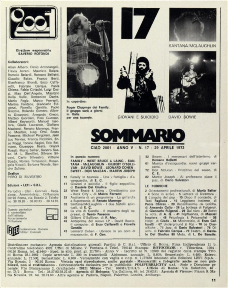 La risorsa in oggetto fa parte dei documenti editoriali selezionati dal Fondo MEM in occasione dell’esposizione "Sulle tracce di David Bowie. L’uomo delle stelle nelle riviste musicali italiane dagli anni ’70 ai ’90" curata da Claudia Attimonelli (Università degli Studi di Bari Aldo Moro, MEM, Future in Research). È un viaggio nel passato che mostra in che modo l’artista fu presentato e rappresentato in uno dei principali medium dell’epoca: le riviste musicali. Nello specifico il documento digitale riporta, oltre la copertina della rivista, la pagina esposta nel percorso di visita. Le pp. 42-43-44 dedicano a Bowie un bell'articolo in anteprima sul nuovo LP, dall'accentuata vena rock, con brani già pubblicati ma rielaborati. Appellandolo "pel di carota", i critici lo par...