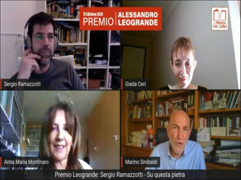 Per l’edizione 2020 del “Premio Alessandro Leogrande” si riporta l’intervista di Marino Sinibaldi (Direttore Radio 3), con Anna Maria Montinaro (Presidente di Presìdi del Libro) e Giada Ceri (finalista edizione precedente), al vincitore Sergio Ramazzotti, fotografo-reporter e autore di “Su questa pietra. Storia di un uomo che andava a morire” (Mondadori 2019). 
In questo reportage narrativo molto forte e profondo l’autore diventa testimone del viaggio senza ritorno di un uomo, fino a quel momento per lui sconosciuto, che decide di porre fine alla propria vita in una clinica svizzera: di fronte ad un destino di sofferenze, la morte viene scelta come atto liberatorio....