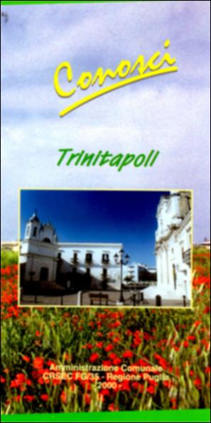 Il volume “Conosci Trinitapoli” è parte della grande raccolta denominata “Libri di Puglia” progetto di digitalizzazione a cura di Nicola Pergola che ha lo scopo di rendere fruibile la produzione editoriale dei Centri regionali di servizi educativi e culturali e degli Assessorati alla cultura e alla Pubblica Istruzione della Regione Puglia, dal 1968 agli anni 2000. L'opuscolo è una snella guida turistica della città che si distende tra le saline di Margherita di Savoia e l'Ofanto. La storia vede gli abitanti dell'antica Salpi trasferirsi nell'interno – accanto a una chiesa della SS. Trinità – originando il Casale della Trinità, concesso in feudo nel 1465 da Ferdinando I ai conti della Marra di Barletta, e da questi rivenduto all'Ordine dei Cavalieri di Malta che lo tenne...