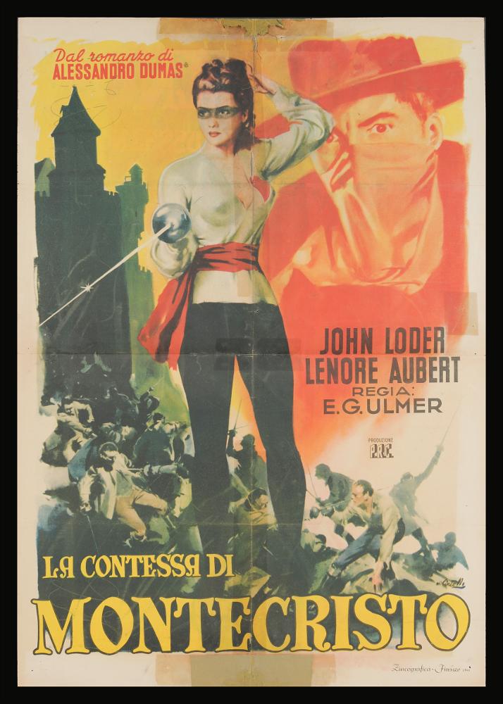 L'immagine riproduce uno dei manifesti conservati presso la Mediateca Regionale Pugliese (vedi Note). Si tratta di uno dei manifesti del film “La contessa di Montecristo” del 1946 per la regia di Edgar G. Ulmer. La firma che si legge nell’angolo in basso a destra appartiene all’illustratore milanese Averardo Ciriello, classe 1918. Pittore dal linguaggio elaborato e dallo stile pittorico colto e maturo, sia nel ritratto che nelle scene narrative, Ciriello seppe caratterizzare le sue opere con l'uso di sfumature volumetriche, tocchi di colore morbidi "emotivi", che denotano una comunicazione visiva chiara e coinvolgente. Si ricorda come tra i più importanti disegnatori per manifesti del cinema italiano. Iniziò a lavorare come pubblicitario presso l’agenzia ‘Non plus ultra...