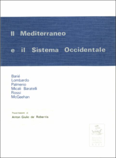 Il volume è parte della grande raccolta denominata “Libri di Puglia”, progetto di digitalizzazione a cura di Nicola Pergola che ha lo scopo di rendere fruibile la produzione editoriale dei Centri regionali di servizi educativi e culturali e degli Assessorati alla cultura e alla Pubblica Istruzione della Regione Puglia, dal 1968 agli anni 2000. Realizzato in collaborazione con l'Assessorato alla Cultura della Regione Puglia e il Club Atlantico Pugliese, la pubblicazione dà conto dei punti di vista di Italiani, Francesi, Greci e Turchi sui molteplici nessi esistenti fra l'area mediterranea e il sistema occidentale, oltre che sulle influenze esercitate su quest'area dall'Est, dal Terzo Mondo e dall'Ovest. Sei saggi di Ottavio Barié, Antonio Lombardo, Giovanni Palmerio, Fra...