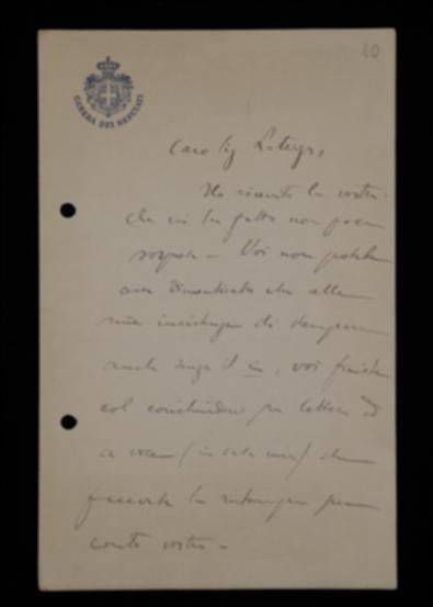 Nella lettera, Pietro Chimienti risponde a Laterza riguardo alla vendita delle copie del volume, dicendosi disponibile ad accordarsi per contribuire.