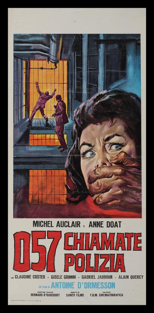 L'immagine riproduce uno dei manifesti conservati presso la Mediateca Regionale Pugliese (vedi Note). Si tratta della locandina per il film francese "057 chiamate polizia”, a firma del fidardense Gasparri Rodolfo, come si evince dalla firma in alto a sinistra. Appena ventenne si trasferisce dal piccolo comune di Castelfidardo (AN) per realizzare a Roma il sogno di diventare pittore di cinema. Inizialmente fa esperienza come disegnatore per case editrici, realizzando le copertine di libri prevalentemente gialli come "Il Vampiro" (1958). Questa attività gli permette di acquisire non solo competenze specifiche come disegnatore, ma soprattutto una maggiore consapevolezza di sé e delle proprie potenzialità. Fu pittore capace di trasportare lo spettatore in un mondo poetico a...