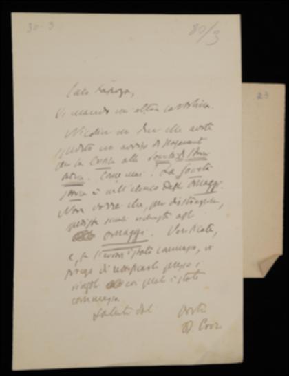 Nella lettera, Benedetto Croce inoltra a Laterza una cartolina di richiesta del suo periodico e lo sollecita a rettificare alcuni avvisi di pagamento spediti per errore.