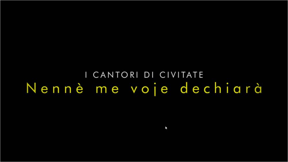 Il brano racconta la cultura contadina attraverso le sonorità e le danze pugliesi e mediterranee, dove i versi dipingono scenari della storia del nostro folklore e delle nostre tradizioni. "Nennè me voje dechiarà" è brano inedito scritto dal gruppo dei Cantori che racconta del dialogo tra i due amati che devono decidere insieme quando rendere ufficiale la loro relazione ai genitori della ragazza.
