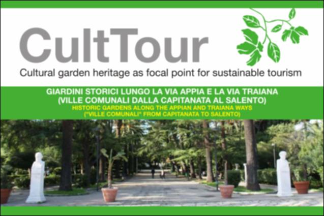 Il flyer in oggetto nasce nella sfera del progetto regionale “CultTour”, finanziato dall'Unione Europea nell'ambito del Programma Sud Est Europa (SEE) della Cooperazione territoriale europea (C.T.E.) e cofinanziato dal Fondo europeo di sviluppo regionale (FESR). Il progetto, realizzato tra il 2011 e il 2013, nasce per sviluppare strategie per la tutela e la valorizzazione di giardini e parchi di interesse storico-artistico, dei beni ambientali e di altri siti culturali all'aperto. Focus dell'intervento è stato quello di realizzare in quattro stati europei, Italia, Romania, Bulgaria e Grecia, uno studio mirato dei giardini storici ivi presenti, concependo i risultati come un valido strumento per la programmazione in campo urbanistico, culturale nonché turistico. Il docum...