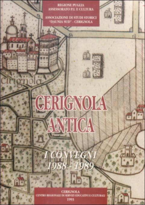 Il volume “Cerignola antica - I Convegni 1988-1989” è parte della grande raccolta denominata “Libri di Puglia” progetto di digitalizzazione a cura di Nicola Pergola che ha lo scopo di rendere fruibile la produzione editoriale dei Centri regionali di servizi educativi e culturali e degli Assessorati alla cultura e alla Pubblica Istruzione della Regione Puglia, dal 1968 agli anni 2000. Il volume restituisce gli atti di due convegni – realizzati in collaborazione con la locale Associazione di Studi Storici “Daunia Sud” – tematicamente incentrati sull'assetto, l'articolazione e l'evoluzione della città dal Medioevo ai giorni nostri. Ricercatori locali e studiosi esterni si alternano dunque in una indagine che vuol far luce sul passato per pianificare il presente; e passano ...