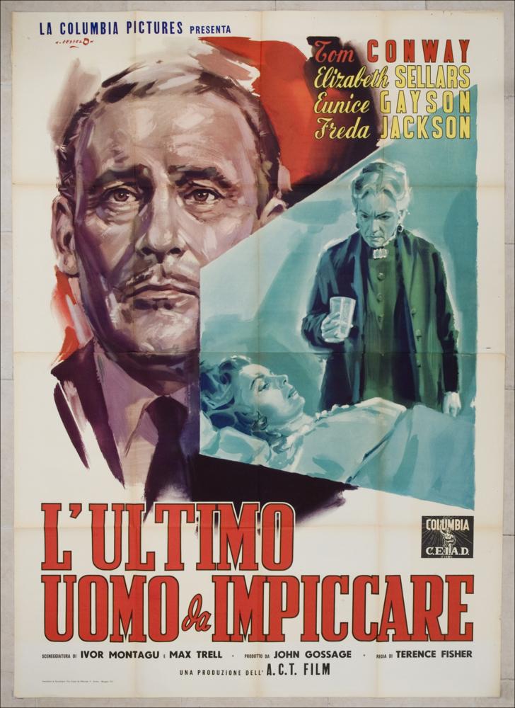 L'immagine riproduce uno dei manifesti conservati presso la Mediateca Regionale Pugliese, esaminati in "Cinema al muro: Angelo Cesselon" (vedi Note). Manifesto inedito nel quale Cesselon inserisce una figura geometrica trapezoidale nell'ambito di una scena in cui primeggia il volto assorto e preoccupato del protagonista. Singolare è il ricorso all'uso di uno sfondo in bianco-nero, che sintetizza la trama essenziale del film e che, per l'effetto prospettico, appare esprimere il pensiero del protagonista. Rilevante appare in questo manifesto il risultato ottenuto da Cesselon, il quale - un po' controcorrente rispetto al suo stile - ottiene l'evidenziazione e la sintesi della trama attraverso un gioco di chiaro-scuri e di sovrapposizioni di figure e di sfondi. Contribuisce...