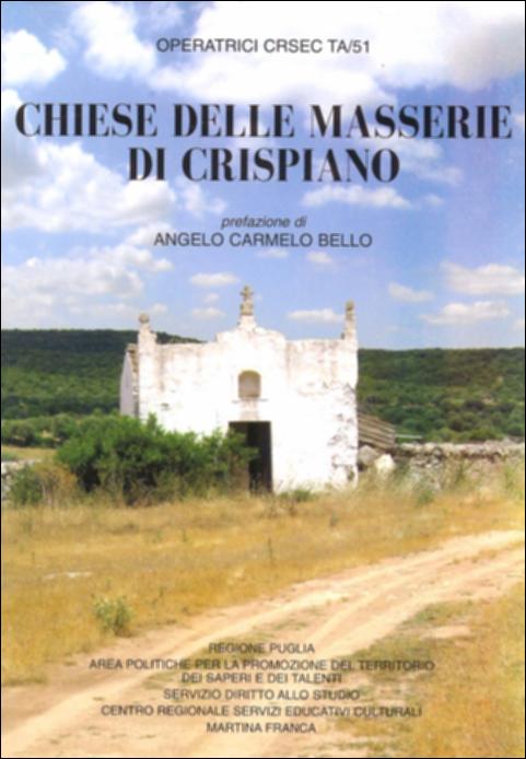 Il volume “Chiese delle Masserie di Crispiano” è parte della grande raccolta denominata “Libri di Puglia” progetto di digitalizzazione a cura di Nicola Pergola che ha lo scopo di rendere fruibile la produzione editoriale dei Centri regionali di servizi educativi e culturali e degli Assessorati alla cultura e alla Pubblica Istruzione della Regione Puglia, dal 1968 agli anni 2000. La ricognizione di tutti i luoghi di culto annessi ai complessi masserizi del territorio di Crispiano genera le trenta schede, in cui si articola il volume, che riportano le caratteristiche storiche, artistiche e religiose di tali sacri edifici, considerati in rapporto alla formazione e all'evoluzione di ciascuna masseria. Ampio spazio è riservato alla trattazione delle vicende storiche di ciasc...