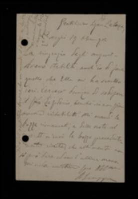 Nella cartolina, Angelo Scuppa sollecita a Laterza la revisione delle ultime bozze e altro materiale, con l'avvertenza di inviare ciascun capitolo con le note e insieme le correzioni precedenti.