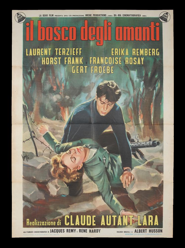 L'immagine riproduce uno dei manifesti conservati presso la Mediateca Regionale Pugliese (vedi Note). Si tratta del manifesto del film "Il bosco degli amanti", a firma di Longi. L'impostazione grafica del manifesto mette in risalto i due protagonisti in una composizione elegante, seppur drammatica, ambientata in un bosco. Il forte realismo dei volti è una caratteristica del pittore, che iniziò la carriera artistica come ritrattista per poi dedicarsi all'attività di illustratore e cartellonista cinematografico per circa 20 anni, firmando molte opere per i più noti film dell'epoca, fino alla sua morte, avvenuta prematuramente all'età di 59 anni. Della sua attività di cartellonista si conservano però un cospicuo numero di lavori, tavole e bozzetti originali e una serie di ...