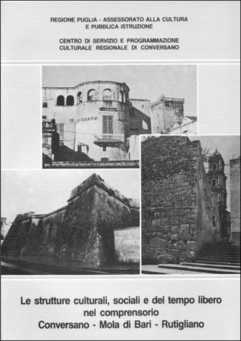 Il documento è parte della grande raccolta denominata “Libri di Puglia”, progetto di digitalizzazione a cura di Nicola Pergola che ha lo scopo di rendere fruibile la produzione editoriale dei Centri regionali di servizi educativi e culturali e degli Assessorati alla cultura e alla Pubblica Istruzione della Regione Puglia, dal 1968 agli anni 2000 Il presente libro, realizzato grazie al contributo del CRSEC di  Conversano, nasce in seguito ad una ricognizione condotta tra il 1983 ed il 1985 e costituisce una mappa delle strutture culturali, sociali, associative e del tempo libero esistenti nelle città di Conversano, Mola di Bari e Rutigliano.