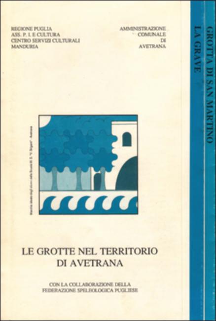 Il volume è parte della grande raccolta denominata “Libri di Puglia”, progetto di digitalizzazione a cura di Nicola Pergola che ha lo scopo di rendere fruibile la produzione editoriale dei Centri regionali di servizi educativi e culturali e degli Assessorati alla cultura e alla Pubblica Istruzione della Regione Puglia, dal 1968 agli anni 2000. Realizzato in collaborazione con il Comune di Avetrana, la locale Scuola media V. Briganti e la Federazione speleologica pugliese, il pieghevole racconta i fenomeni carsici – grotte, caverne, inghiottitoi e grave – che punteggiano il territorio. Tali eventi geologici, sin dagli anni 50, hanno rivelato – segnalate da reperti ceramici – tracce di frequentazioni umane antiche: che, dal VI millennio a.C., attraverso l'epoca messapica ...