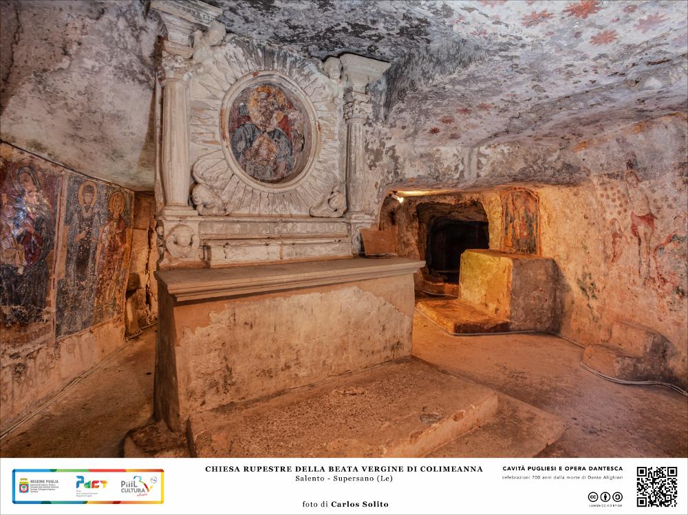 Lungo la serra di Supersano, rotta dell’antico pellegrinaggio verso Leuca, c’è una bellissima chiesa rupestre, confortevole luogo di culto, fin da tempi antichissimi, potremmo dire primitivi. 
Un bosco rigoglioso di pini d’Aleppo e frassini, conosciuti come “alberi della manna”, ospita questa chiesetta e da qui la dedica alla Beata Vergine Coelimanna o Virgo Manna.
L’immagine fotografica ci incanta: una luce calda avvolge come un velo la pietra di questa cripta e l’atmosfera raccolta sembra un invito alla preghiera. L’ambiente, di forma più o meno rettangolare (7,5 metri di larghezza e 15 metri di lunghezza) con un soffitto alto poco più di 2 metri, accoglie al centro l’altare barocco. Preziosissimi gli affreschi che decorano le pareti risalenti ai secoli XII e XIII, ch...