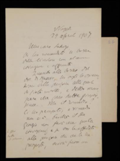Nella lettera, Benedetto Croce comunica a Laterza che le osservazioni sulla versione dell'opera di Lafcadio Hearn sono corrette ma che rimediare comporterebbe ulteriori problemi.