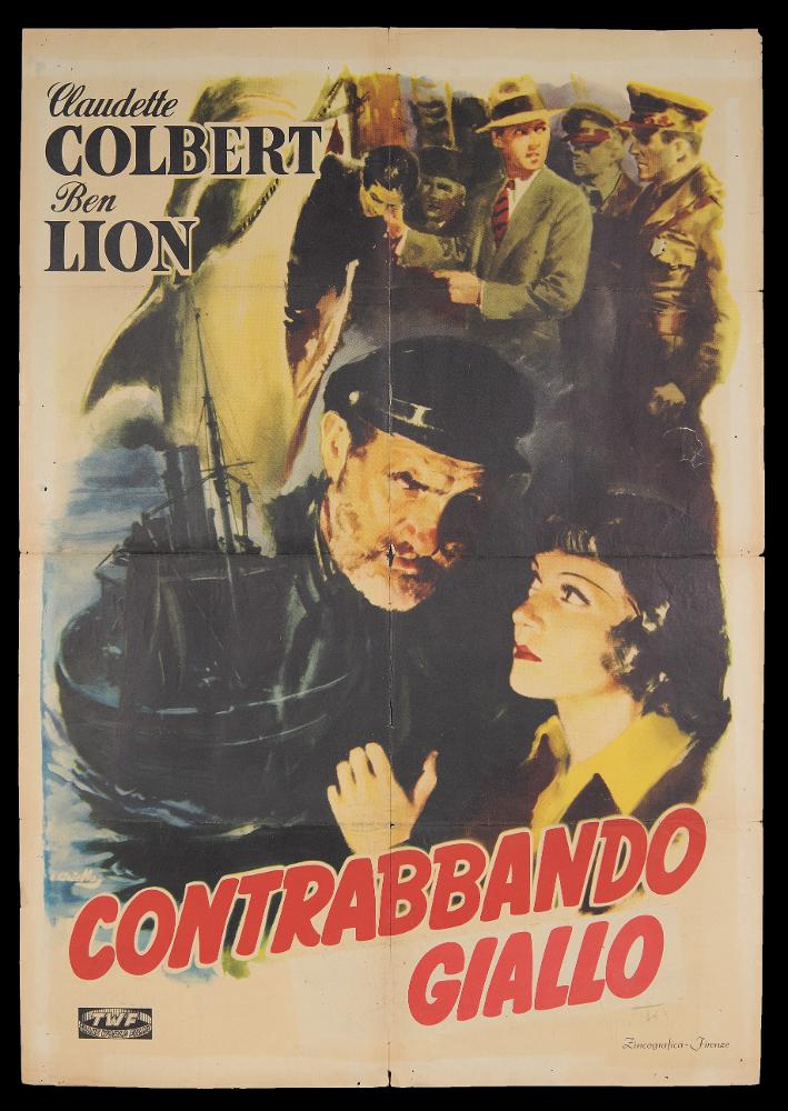 L'immagine riproduce uno dei manifesti conservati presso la Mediateca Regionale Pugliese (vedi Note). Ciriello firma il dipinto per il manifesto del film italiano "Contrabbando giallo" (Pescicani - Contrabbando giallo). Fu un pittore che da subito mostrò un linguaggio elaborato e uno stile pittorico colto e maturo, sia nel ritratto che nelle scene narrative. Il colore e le sfumature volumetriche hanno sempre caratterizzato le sue opere, i suoi tocchi di colore morbidi sono "emotivi", denotano una comunicazione visiva chiara e coinvolgente. Per questo spesso Ciriello sceglie di rappresentare il momento più drammatico del film, anche se in questo caso sceglie un momento quasi più intimo tra padre e figlia (nonostante la storia cruda che ai tempi fu considerata piuttosto a...