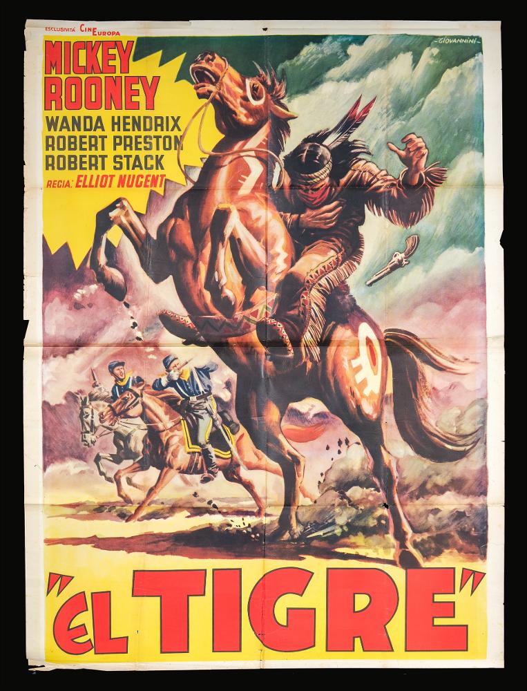 “El Tigre” (titolo originale “My Outlaw Brother”) è un film del 1951 diretto da Elliott Nugent, su sceneggiatura scritta da Gene Fowler Jr., Alfred Lewis Levitt e Max Brand.
È un western statunitense con Mickey Rooney, Wanda Hendrix, Robert Preston e Robert Stack, basato sul romanzo del 1936 South of the Rio Grande di 1936.
Il manifesto cinematografico è firmato dal celebre illustratore Ruggero Giovannini.
Dopo il diploma al liceo artistico nel 1940, finita la seconda guerra mondiale, iniziò la sua carriera di fumettista, giornalista e cartellonista cinematografico. Influenzato dalle strisce avventurose-realistiche di produzione statunitense, dimostrò fin da subito un tratto essenziale e molto personale, portato a rappresentare ambienti e figure umane in modo quasi cari...