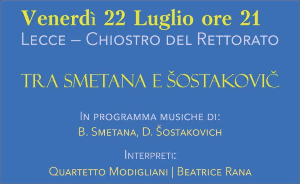 Per la VI Edizione del Festival Internazionale Di Musica Da Camera “Classiche Forme” diretto dalla pianista Beatrice Rana, l’Associazione Opera Prima ha presentato concerti e spettacoli musicali con giovani artisti di talento e solisti di fama internazionale. Il video propone il concerto “Tra Smetana e Šostakovič” eseguito dal Quartetto Modigliani accompagnato da Beatrice Rana al pianoforte, tenutosi il 22 luglio 2022 presso il Chiostro del Rettorato a Lecce....