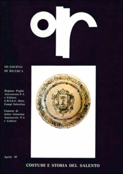 Il volume è parte della grande raccolta denominata “Libri di Puglia”, progetto di digitalizzazione a cura di Nicola Pergola che ha lo scopo di rendere fruibile la produzione editoriale dei Centri regionali di servizi educativi e culturali e degli Assessorati alla cultura e alla Pubblica Istruzione della Regione Puglia, dal 1968 agli anni 2000. "Quaderno di ricerca" è il titolo distintivo di una pubblicazione periodica a cadenza annuale che, oltre ad illustrare l'attività del CRSEC, presenta soprattutto una ricca documentazione testuale e fotografica, sotto forma di contributi, interventi e saggi. Storia, letteratura, beni monumentali, arte, personaggi politici e religiosi del territorio sono i contenuti ricorrenti nelle ricerche. Che costituiscono un notevole e variegat...