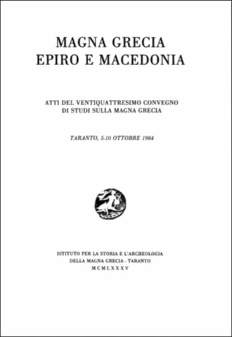 Il volume digitalizzato contiene gli Atti del ventiquattresimo convegno di Studi sulla Magna Grecia, svoltosi a Taranto e a Crotone dal 5 al 10 ottobre 1984 e pubblicato a cura del Centro Studi della Magna Grecia, con i contributi del Consiglio Nazionale delle Ricerche, del Ministero per i Beni Culturali e Ambientali e dell'Ente Provinciale del Turismo di Taranto. Il convegno ebbe come tema le relazioni che intercorsero, soprattutto durante l'età ellenistica, tra Magna Grecia, Epiro e Macedonia. È possibile ricostruire le vie di comunicazione tra i primi due paesi, innanzitutto attraverso l'epos e la, seppur frammentaria, storiografia classica. Inoltre l'indagine archeologica permette di tracciare con maggiore precisione percorsi marini e terrestri che, nel secondo mill...