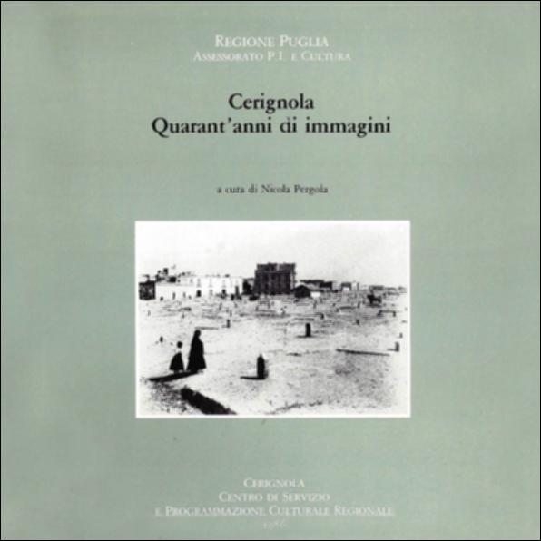 Il volume “Cerignola - Quarant'anni di immagini” è parte della grande raccolta denominata “Libri di Puglia” progetto di digitalizzazione a cura di Nicola Pergola che ha lo scopo di rendere fruibile la produzione editoriale dei Centri regionali di servizi educativi e culturali e degli Assessorati alla cultura e alla Pubblica Istruzione della Regione Puglia, dal 1968 agli anni 2000. La foto d'epoca, nel suo duplice aspetto di testimonianza storica, sociale, culturale e di strumento di esplorazione del vissuto cittadino, è l'oggetto-soggetto di questa pubblicazione cui è sotteso un più generale progetto di costituzione di un corpus di immagini destinato a restituire alla memoria collettiva i frammenti di un passato nei quali si riflettono le progressive trasformazioni di u...