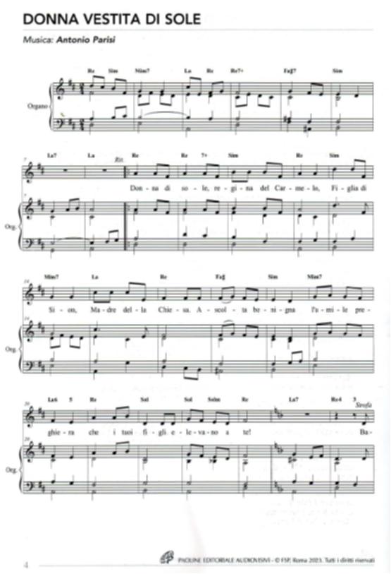 <div class="ql-editor"><div>Questo audio offre l’ascolto del brano “Donna vestita di sole”, con la musica di Antonio Parisi e il testo di Giuseppe Bozzi, suonato e cantato in occasione della festa Patronale della Madonna del Carmine a Noicattaro.</div><div>Questa festa, celebrata ogni anno il 16 luglio e nel fine settimana successivo, rappresenta uno degli appuntamenti più significativi per la comunità, sia dal punto di vista religioso sia culturale. È un momento di intensa partecipazione collettiva, che unisce devozione, tradizione e vita sociale.</div><div>Le giornate di festa sono scandite da tre solenni processioni, tra sabato, domenica e lunedì, durante le quali la statua della Madonna del Carmine viene portata per le vie del p...