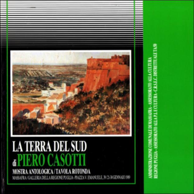 Il volume è parte della grande raccolta denominata “Libri di Puglia”, progetto di digitalizzazione a cura di Nicola Pergola che ha lo scopo di rendere fruibile la produzione editoriale dei Centri regionali di servizi educativi e culturali e degli Assessorati alla cultura e alla Pubblica Istruzione della Regione Puglia, dal 1968 agli anni 2000. Catalogo della omonima mostra la pubblicazione – edita in collaborazione con l'Amministrazione Comunale di Massafra – rende omaggio, a cinquant'anni dalla morte, a Piero Casotti: artista di rilievo che, pur essendo di altra regione, dedicava alla terra jonica molta attenzione e interesse. Le opere di pittura, riprodotte in bianco-nero e a colori, dimostrano una buona conoscenza del disegno e della prospettiva; mentre la capacità d...