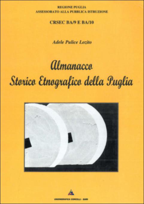 "Almanacco Storico Etnografico della Puglia" è parte della grande raccolta denominata “Libri di Puglia”, progetto di digitalizzazione a cura di Nicola Pergola che ha lo scopo di rendere fruibile la produzione editoriale dei Centri regionali di servizi educativi e culturali e degli Assessorati alla Cultura e alla Pubblica Istruzione della Regione Puglia, dal 1968 agli anni 2000. La pubblicazione ebbe l'obiettivo dei CRSEC di Bari BA/9 e BA/10 di non disperdere la memoria storica della società pugliese e di lasciarne testimonianza attraverso una ricerca e una ricostruzione della storia popolare regionale. Il volume è inteso quindi come uno strumento di facile consultazione per collezionisti, cultori delle tradizioni popolari, per gli studenti e non ultimo per i turisti ap...
