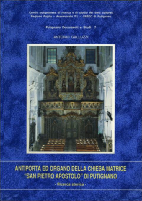 Il volume è parte della grande raccolta denominata “Libri di Puglia”, progetto di digitalizzazione a cura di Nicola Pergola che ha lo scopo di rendere fruibile la produzione editoriale dei Centri regionali di servizi educativi e culturali e degli Assessorati alla cultura e alla Pubblica Istruzione della Regione Puglia, dal 1968 agli anni 2000. Realizzato in collaborazione con il Centro Putignanese di Ricerca e di Studio dei Beni Culturali, l'opuscolo ha per oggetto due splendidi manufatti del XVIII secolo tornati alla loro originaria bellezza dopo un attento lavoro di restauro. Sulla scorta di fonti documentarie di prima mano quali sante visite, conclusioni capitolari e deliberazioni decurionali – custodite in archivi dello Stato, del Comune, ecclesiastici e confraterna...