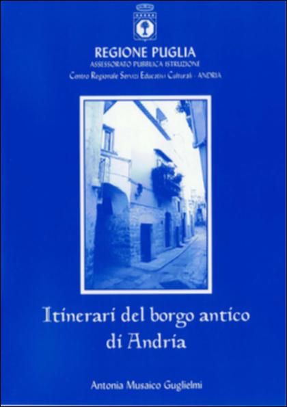 Il volume è parte della grande raccolta denominata “Libri di Puglia”, progetto di digitalizzazione a cura di Nicola Pergola che ha lo scopo di rendere fruibile la produzione editoriale dei Centri regionali di servizi educativi e culturali e degli Assessorati alla cultura e alla Pubblica Istruzione della Regione Puglia, dal 1968 agli anni 2000. La piccola guida, concepita su iniziativa della professoressa Antonia Musaico Guglielmi che ne ha studiato i percorsi tematici, si inserisce nelle attività editoriali avviate e promosse dal CRSEC di Andria nel corso degli ultimi anni. È immaginata e realizzata come ausilio prezioso non solo agli operatori o ai cittadini, ma anche come un utile strumento, rapido e pratico, per i turisti alla scoperta dei beni culturali e della stor...