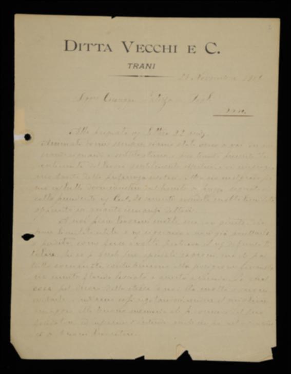 Nella lettera la Tipografia Valdemaro Vecchi comunica a Laterza di non poter ridurre il compenso per il lavoro svolto e di essere in procinto di spedire alcune copie del volume di Georg W.F. Hegel.