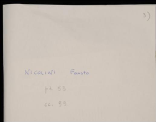 Ringraziando nella lettera Giovanni Laterza per la sua cortesia e auspicando che la nuova collana degli scrittori d'Italia possa proseguire con successo, Fausto Nicolini prevede di riuscire a passare in tipografia buona parte del manoscritto per il volume di Giambattista Vico entro la metà del mese. Il curatore scrive di essere stato informato da Benedetto Croce del progetto di tirare speciali copie numerate del volume con cui omaggiare i partecipanti al Congresso di Bologna. Infine Nicolini invita Laterza a dargli disposizioni in merito alle altre copie del suo saggio sugli studi oraziani di Ferdinando Galiani, edito negli “Atti dell'Accademia Pontaniana”.