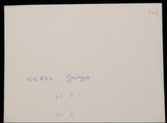 Nella lettera Georges Sorel comunica a Laterza le condizioni per l'edizione italiana del suo volume "Réflexions sul la violence" e chiede l'invio della bozza del frontespizio e della pagina a fronte la quale dovrà recare, secondo le richieste dell'editore francese, l'indicazione dell'edizione originale.