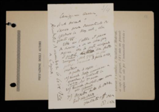 Nella cartolina Benedetto Croce comunica a Giovanni Laterza l'imminente spedizione del periodico "Napoli nobilissima" e di aver ricevuto da Livorno del materiale danneggiato; gli chiede poi quando si potrà avviare la ristampa della seconda annata de "La Critica" e la composizione del volume “La politica della Destra” di Silvio Spaventa; infine lo esorta a spedirgli le bozze del volume di Gottfried W. Leibniz e ad inviare il compenso a Francesco Capra.